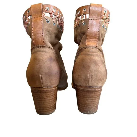 Rag & Bone Whipstitch Tan Suede Boots Size‎ 40/US Size 9 Booties Western Boho - Picture 3 of 11